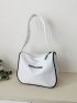 Letter Graphic Hobo Bag Contrast Piping