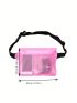 1pc Waterproof Transparent Red Foldable Storage Bag, PVC Handheld Multifunction Cell Phone Storage Bag For Outdoor, Clear Bag