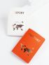 2pcs Passport Case Metal Letter Graphic & Map Pattern For Outdoor Travel