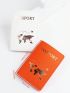 2pcs Passport Case Metal Letter Graphic & Map Pattern For Outdoor Travel