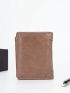PU Small Wallet Letter Detail Trifold