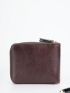 Letter Graphic Small Wallet Snap Button Zipper Vintage