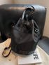 Polyester Bucket Bag Drawstring Design Adjustable Strap