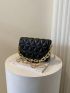 Quilted Square Bag Mini Flap Black
