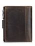 Letter Embossed Small Wallet Genuine Leather Vintage