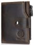 Letter Embossed Small Wallet Genuine Leather Vintage