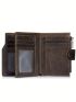 Letter Embossed Small Wallet Genuine Leather Vintage