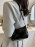 Mini Hobo Bag Black Minimalist For Daily, Clear Bag