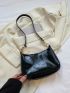 Mini Hobo Bag Black Minimalist For Daily, Clear Bag