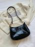 Mini Hobo Bag Black Minimalist For Daily, Clear Bag