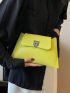 Green Novelty Bag Litchi Embossed Flap For Daily
