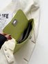 Green Novelty Bag Litchi Embossed Flap For Daily