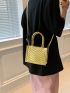 Mini Square Bag Chevron Pattern Double Handle