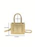 Mini Square Bag Chevron Pattern Double Handle