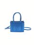 Mini Square Bag Chevron Pattern Double Handle