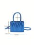 Mini Square Bag Chevron Pattern Double Handle