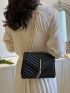 Mini Square Bag Chevron Pattern Tassel Decor Flap