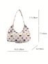 Medium Hobo Bag Colorblock Chain Decor