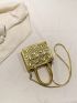 Mini Square Bag Quilted Double Handle Funky