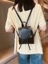 Small Flap Backpack Solid Color Minimalist Style