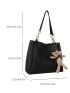 Medium Shoulder Bag Solid Color With Bag Charm