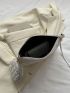 Quilted Square Bag Zipper With Coin Purse White