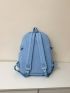 Letter Patch Decor Laptop Backpack Medium Zipper
