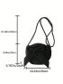 Medium Straw Bag Bow Decor Black