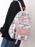 Cartoon Graphic Classic Backpack Zipper Oversized