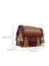 Vintage Tassel Decor Flap Square Bag Embroidered Chain Vacation