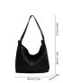 Minimalist Hobo Bag Black Oversized Pu Elegant