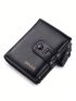 Men Short Pu Wallet Zipper Multi-Purse Wallet Large-Capacity Multi-Card Holder Money Clip