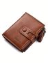 Men Short Pu Wallet Zipper Multi-Purse Wallet Large-Capacity Multi-Card Holder Money Clip