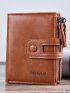 Men Short Pu Wallet Zipper Multi-Purse Wallet Large-Capacity Multi-Card Holder Money Clip