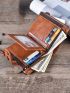 Men Short Pu Wallet Zipper Multi-Purse Wallet Large-Capacity Multi-Card Holder Money Clip