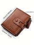 Men Short Pu Wallet Zipper Multi-Purse Wallet Large-Capacity Multi-Card Holder Money Clip
