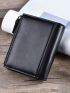 Men Short Pu Wallet Zipper Multi-Purse Wallet Large-Capacity Multi-Card Holder Money Clip