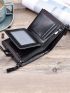 Men Short Pu Wallet Zipper Multi-Purse Wallet Large-Capacity Multi-Card Holder Money Clip