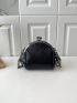 Medium Shoulder Bag Studded & Fringe Decor Kiss Lock, Mothers Day Gift For Mom