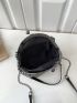 Medium Shoulder Bag Studded & Fringe Decor Kiss Lock, Mothers Day Gift For Mom