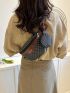 Women's Geometric Print PU Sling Bag, Trendy & Stylish Crossbody Purse for Travel