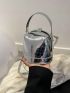 Mini Satchel Bag Crocodile Embossed Top Handle Funky