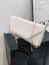 White Envelope Bag Crocodile Embossed Chain Strap