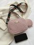 Geometric Pattern Square Bag With Coin Purse