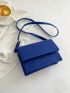 Crocodile Embossed Square Bag Small Flap