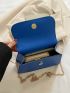 Minimalist Square Bag Small Flap Blue