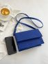 Crocodile Embossed Square Bag Small Flap