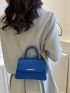 Minimalist Square Bag Small Flap Blue
