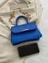 Minimalist Square Bag Small Flap Blue
