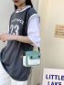 Mini Square Bag Colorblock Letter Print Canvas